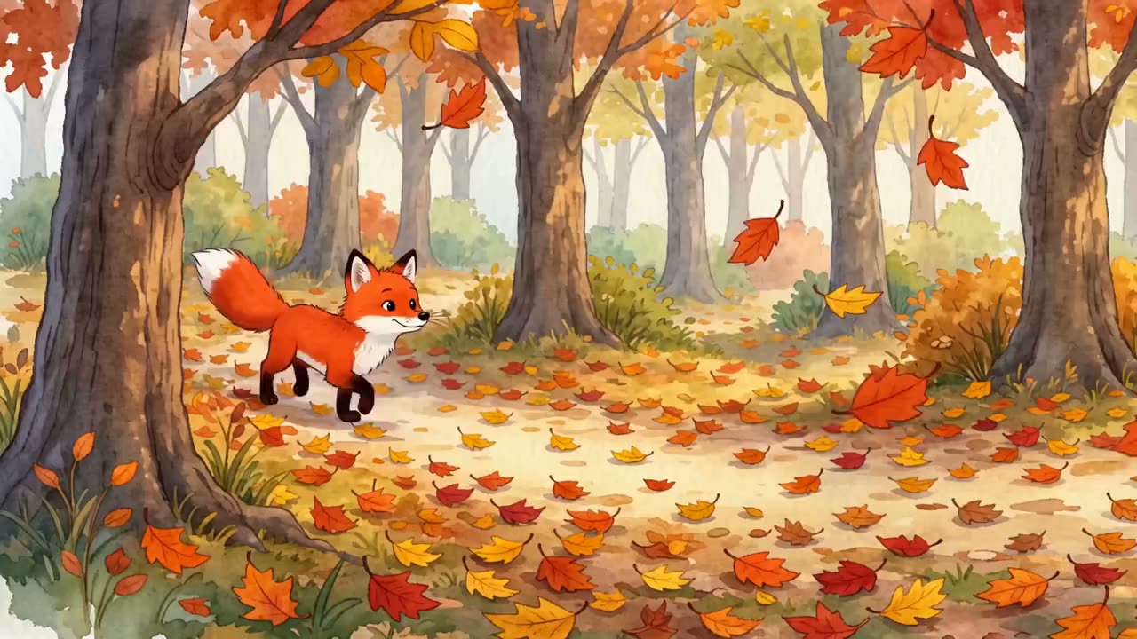 Watercolor fox animation demo clip