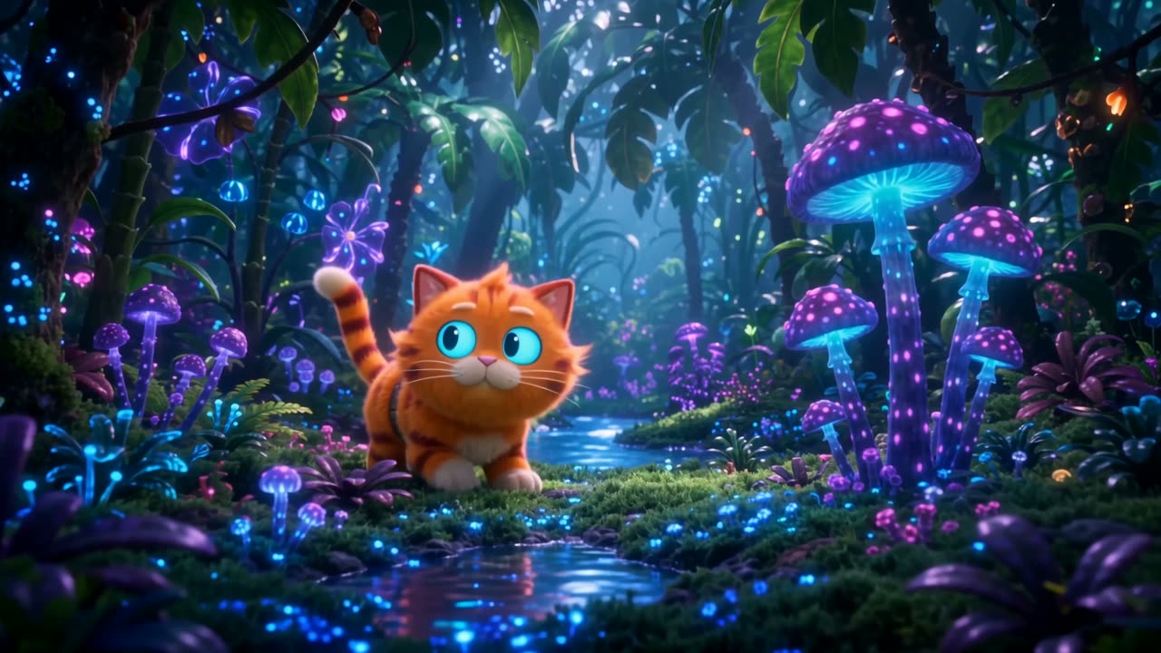 Alien jungle cat clip generated from a text prompt